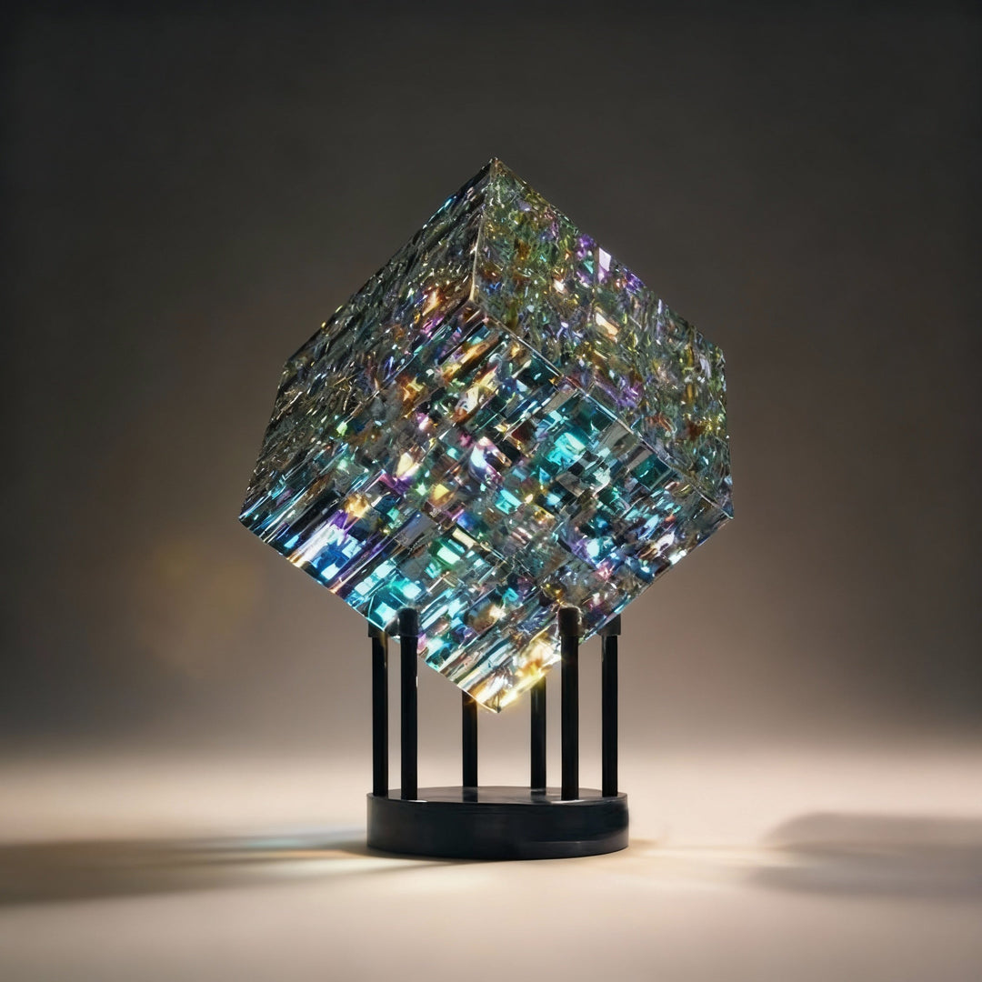 BowLift | ChromaticCube Crystal Rainbow Refraction Art | Modern Desk Decor &amp; Centerpiece