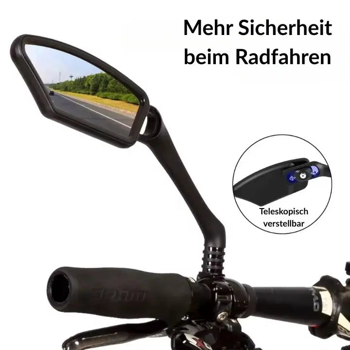 Bicycle mirror made of stainless steel – shatterproof &amp; 360° rotatable for more safety