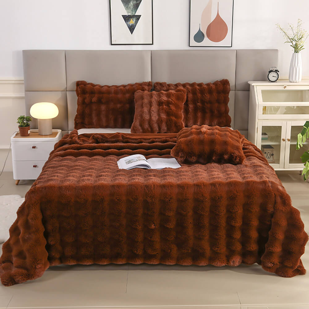 BowLift | Premium Bubble Double Layer Thick Faux Rabbit Fur Blanket