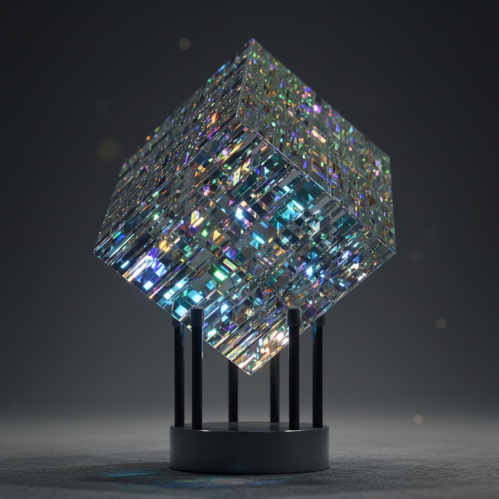 BowLift | ChromaticCube Crystal Rainbow Refraction Art | Modern Desk Decor &amp; Centerpiece