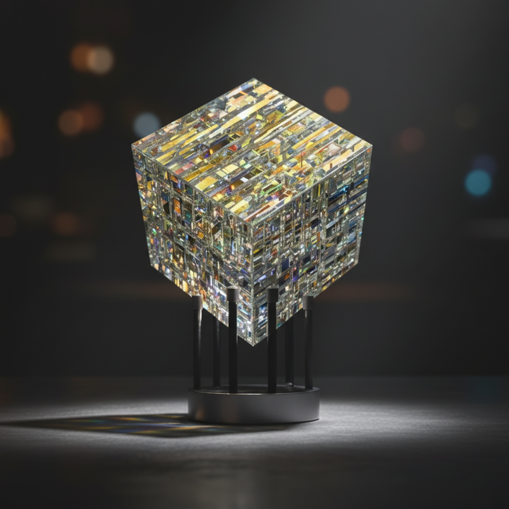 BowLift | ChromaticCube Crystal Rainbow Refraction Art | Modern Desk Decor &amp; Centerpiece
