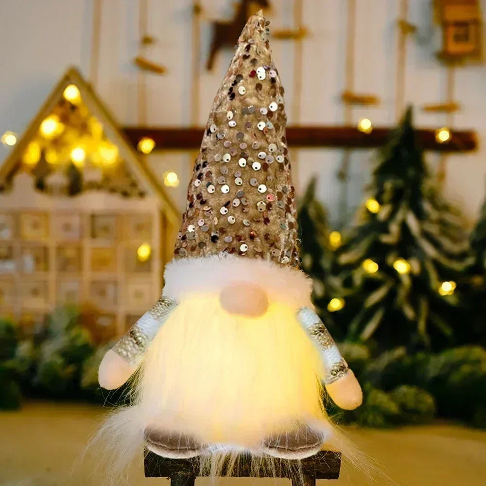 LED Christmas Gnome | Knitted Design with Night Light | Glowing Christmas Decoration | Warm &amp; Cozy