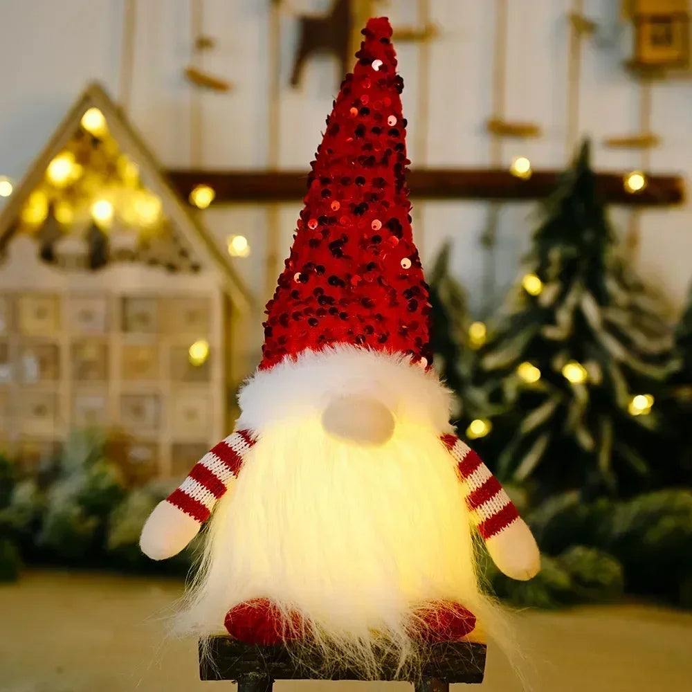 LED Christmas Gnome | Knitted Design with Night Light | Glowing Christmas Decoration | Warm &amp; Cozy
