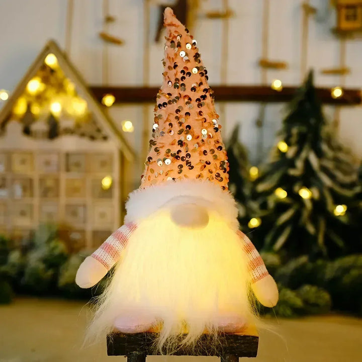 LED Christmas Gnome | Knitted Design with Night Light | Glowing Christmas Decoration | Warm &amp; Cozy