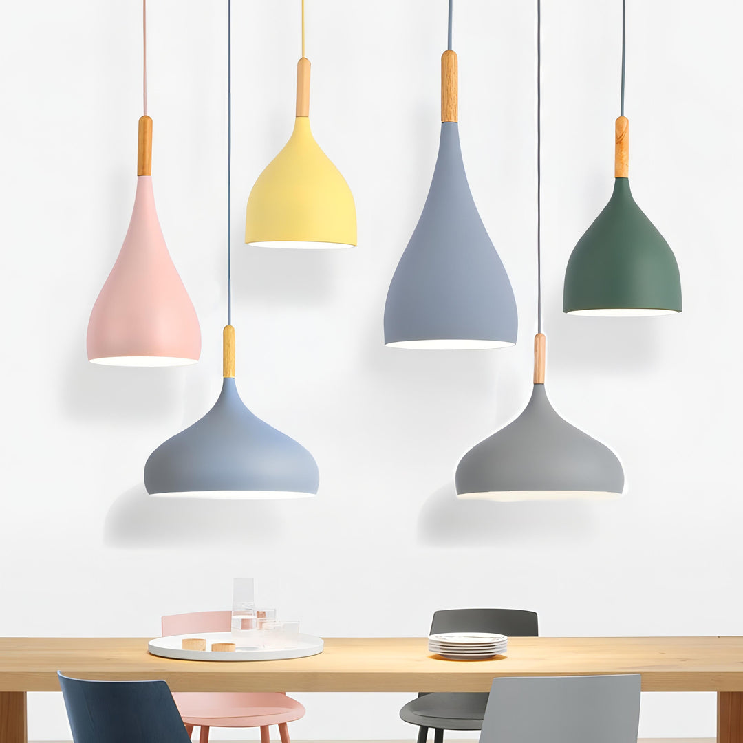 Talon - Modern Drop-Shaped Wooden Pendant Light Scandinavian Ceiling Light