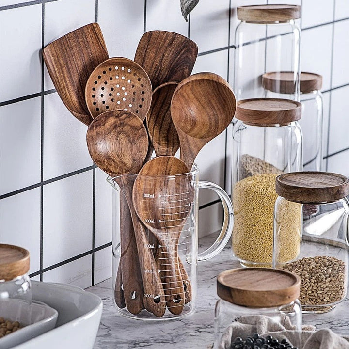 BowLift | TeakChef 7-piece Kitchen Tool Set – Premium Teak Kitchen Tools for Style &amp; Functionality