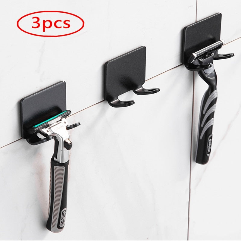 BowLift | Punch-free Razor Holder Storage Hook (1/2/3 Pieces) - Wall Mounted Men&
