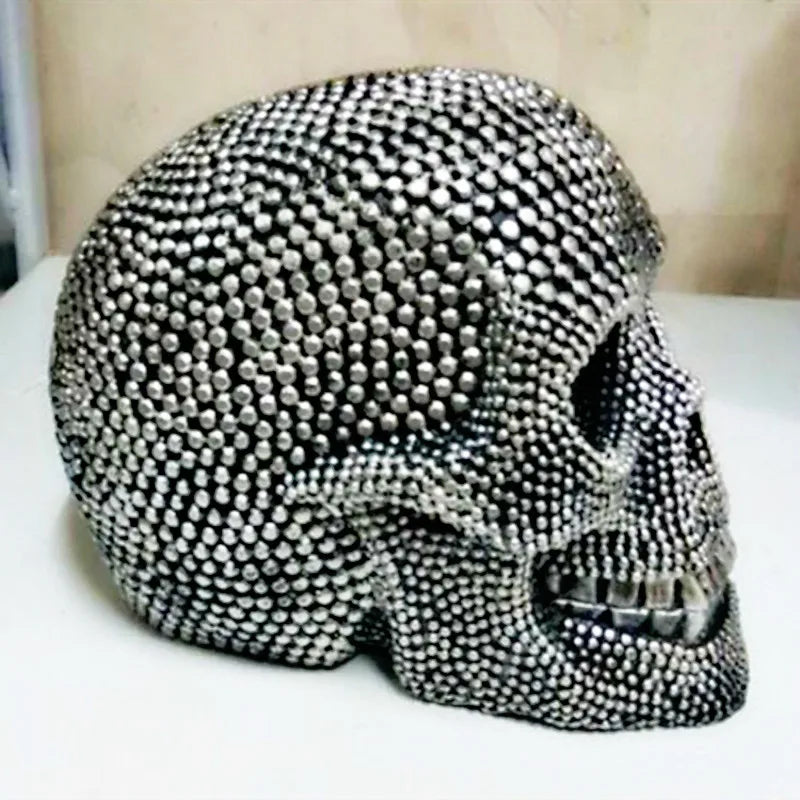 BowLift | BUF Large Silver/Gold Skull Statue Resin Craft Decorative Ornaments Halloween Decoration Sculpture Home Decor Figures