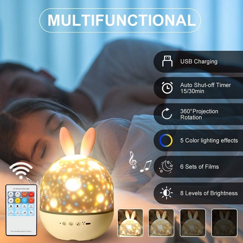 LED Universe Stars Bunny Projector Night Light |