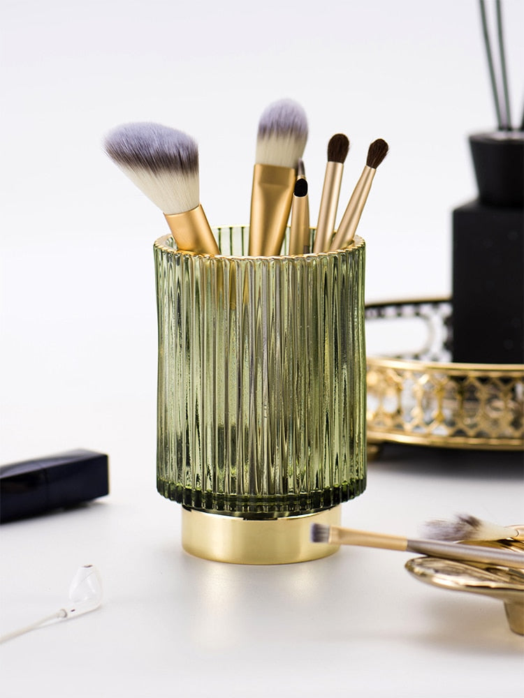 BowLift | Elise Gold Foil Glass Makeup Halter &amp; Organizer