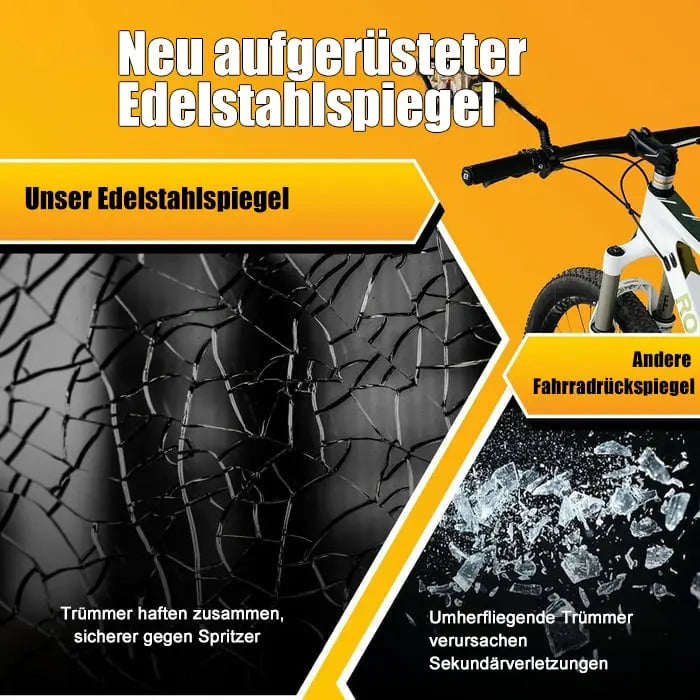 Bike mirror made of stainless steel – Shatterproof &amp; 360° Redatable for more safety