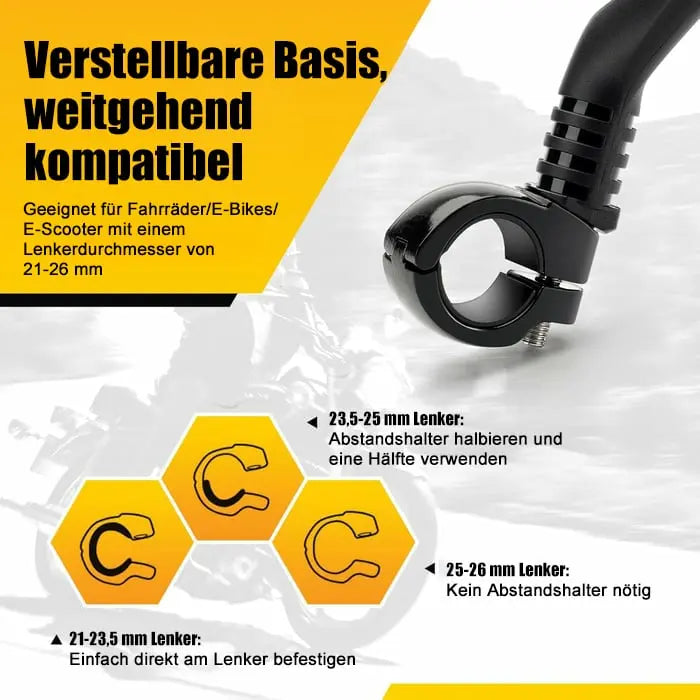 Bike mirror made of stainless steel – Shatterproof &amp; 360° Redatable for more safety