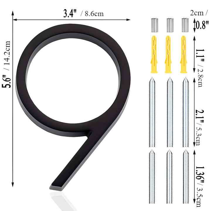BowLift | Black Full House Number - House Number Modern - House Number Sign