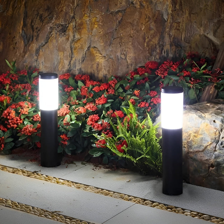 SolarShimmer - Stainless Steel Solar Post Lights Outdoor Lamp