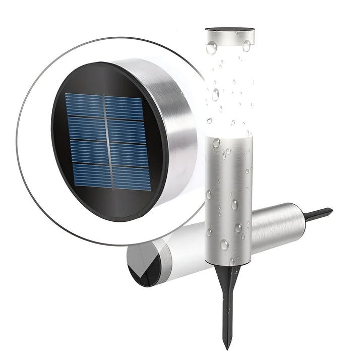 SolarShimmer - Stainless Steel Solar Post Lights Outdoor Lamp