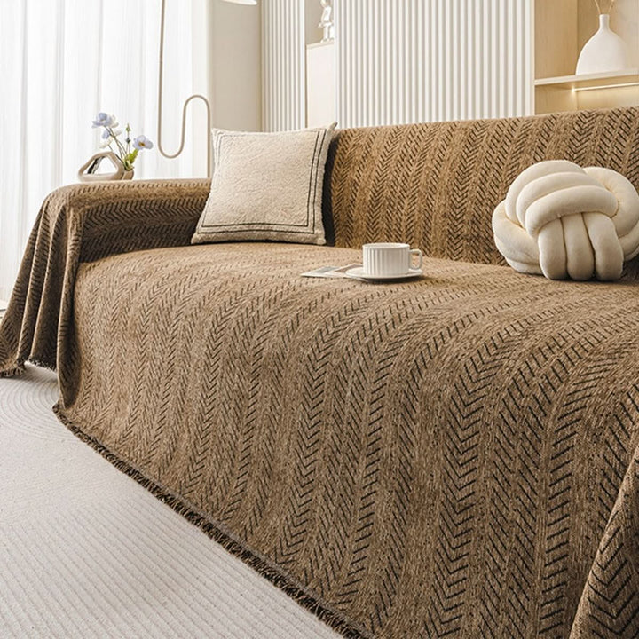 Scratch-resistant &amp; washable sofa cover made of chenille