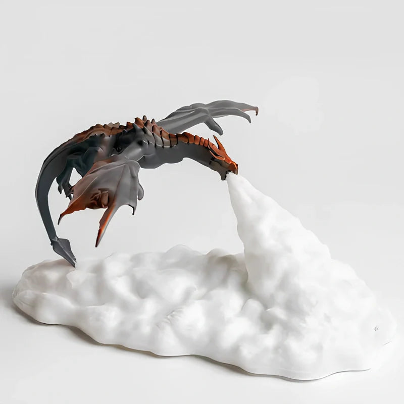 LED Night Light with Dragon Flame – 3D Sculpture, USB Charging, Perfect for Gamers