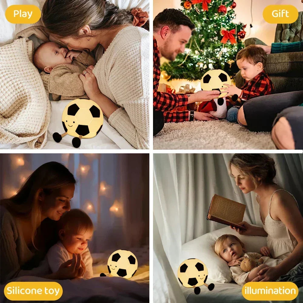 LumoKick – Rechargeable Silicone Football Night Light with 3 Brightness Levels