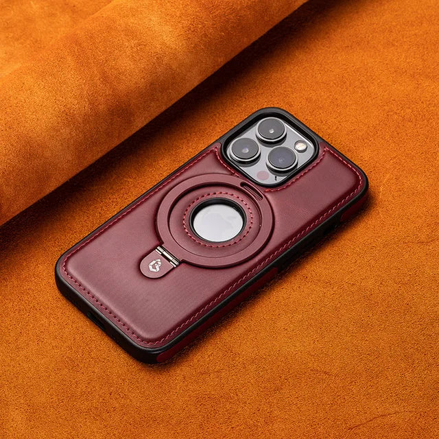 Magnetic iPhone case with invisible ring holder