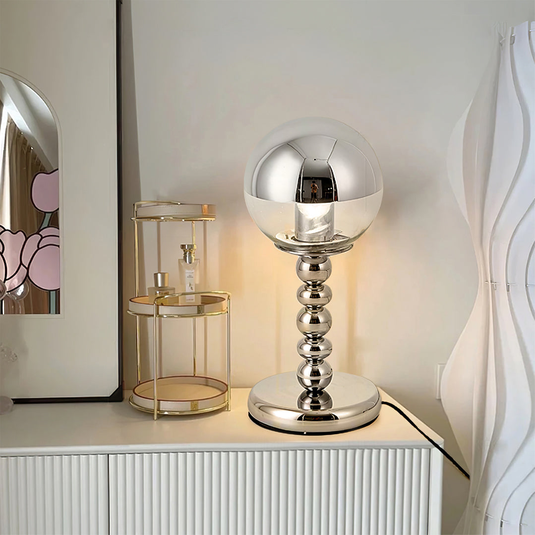 MirrorGlow – Minimalist Chrome Table Lamp