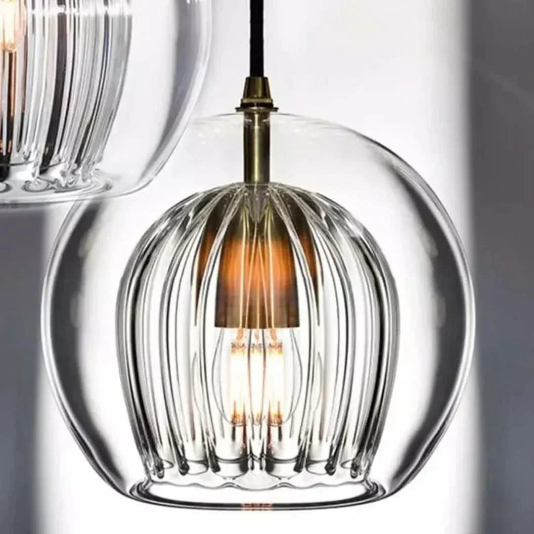 TimberGlow - Modern Glass Pendant Light