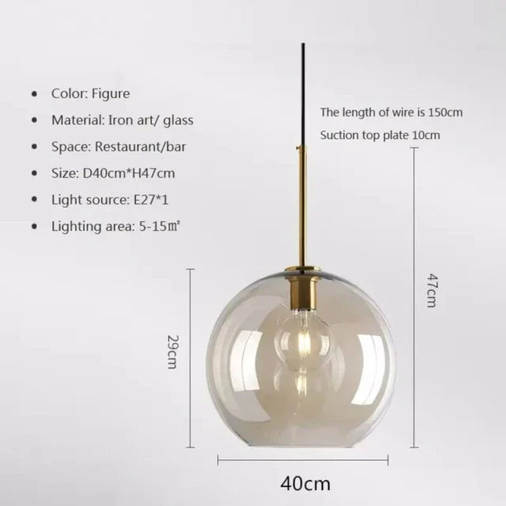 NordicGlas - Modern Scandinavian Glass Pendant Lamp for Dining Room and Living Room