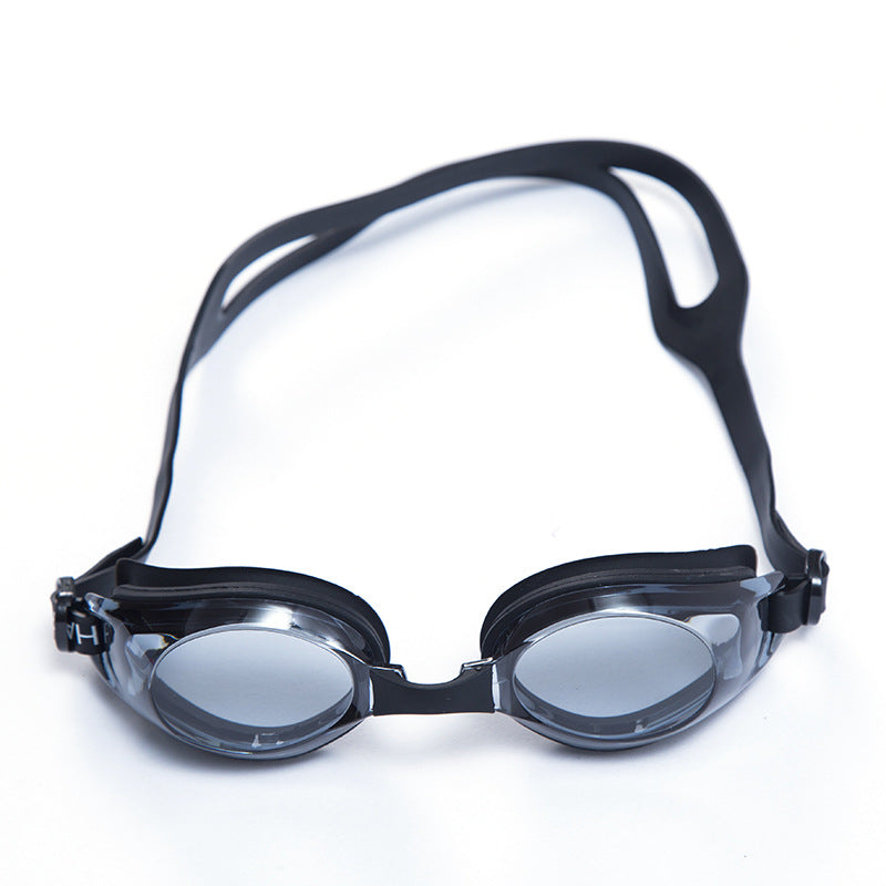 Sporty swimming goggles with mirrored lenses and ergonomic design