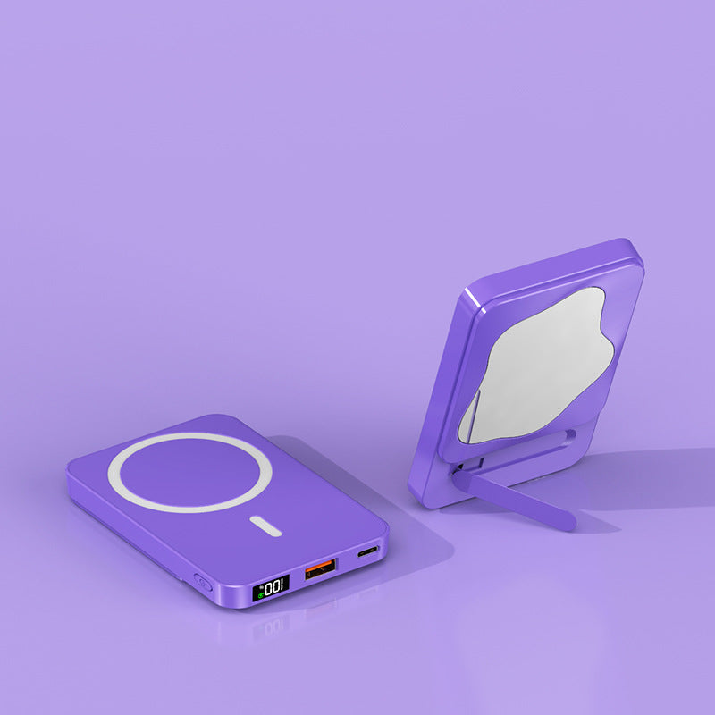 Powerbank with Integrated Cosmetic Mirror and Multifunctional Charging Port