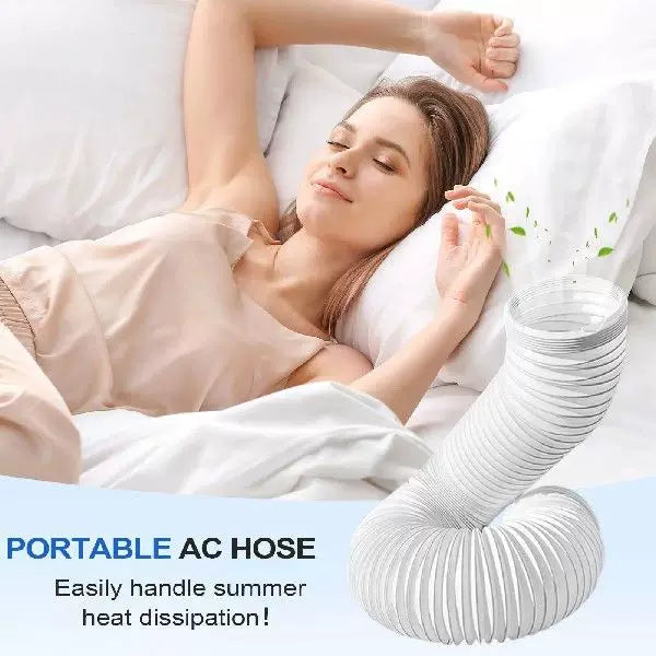 Unisex one size universal flexible corrugated exhaust hose for portable air conditioner with reinforced intake collar and extendable length Bowlift