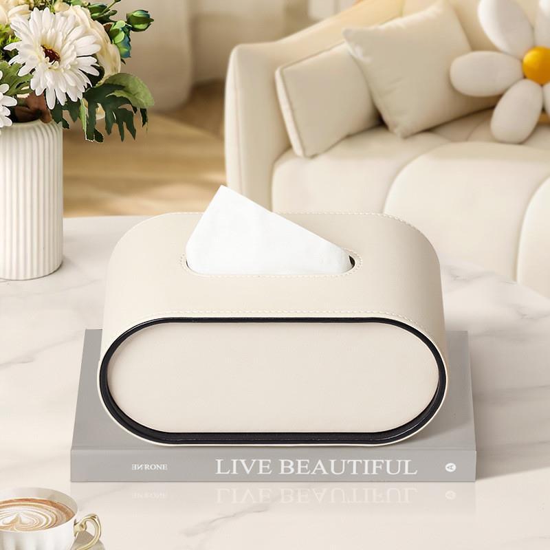 BowLift | Tissue box - Oval Elegance - Leather design - Functional &amp; Stylish