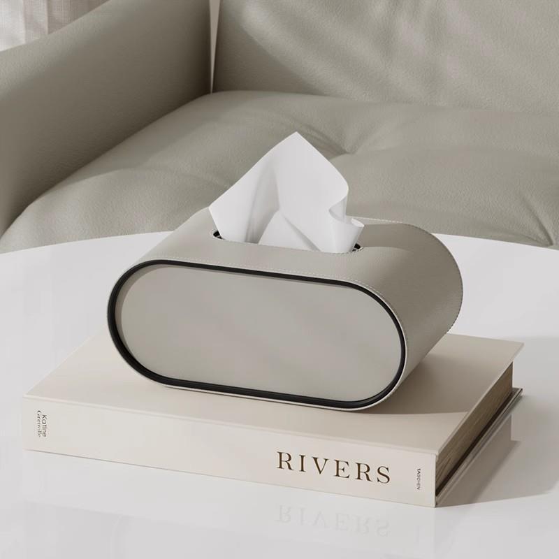 BowLift | Tissue box - Oval Elegance - Leather design - Functional &amp; Stylish