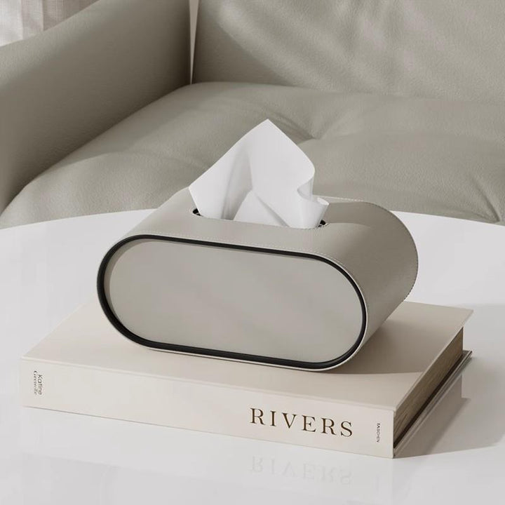BowLift | Tissue box - Oval Elegance - Leather design - Functional &amp; Stylish