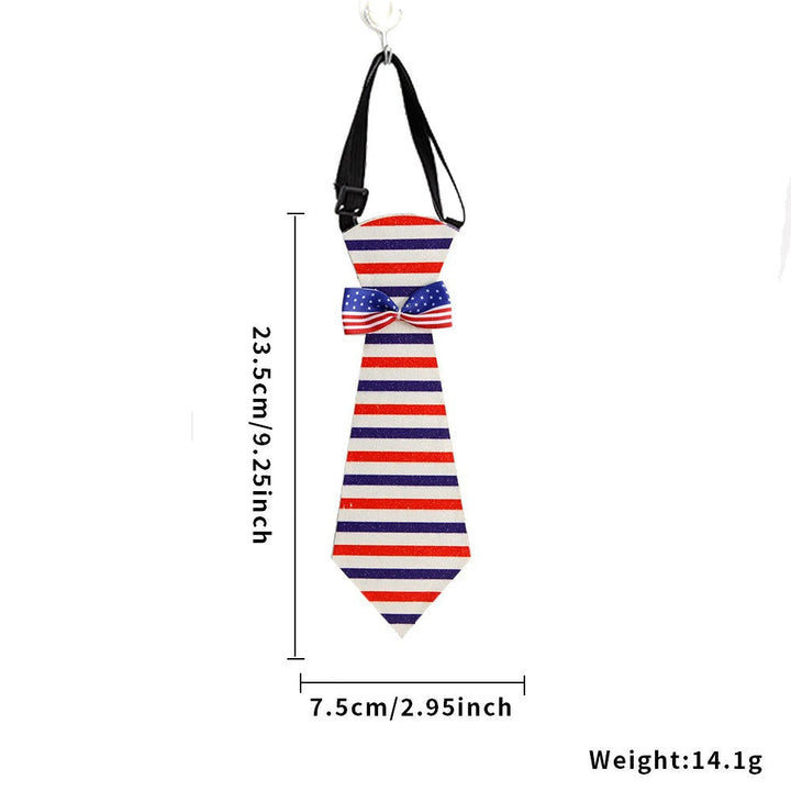 Unisex nan patriotic striped pet necktie with adjustable elastic collar Bowlift