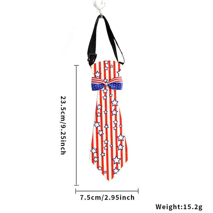 Unisex nan patriotic striped pet necktie with adjustable elastic collar Bowlift
