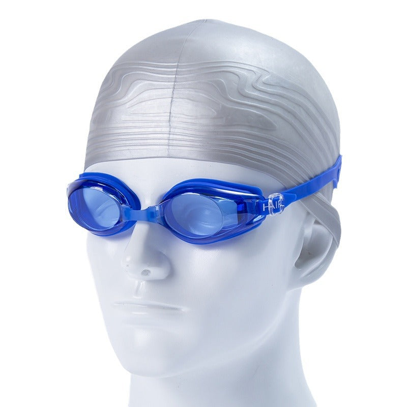 Sporty swimming goggles with mirrored lenses and ergonomic design