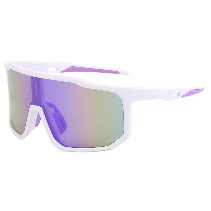 Ladies sporty racing sunglasses with wide field of view and modern mirrored lenses