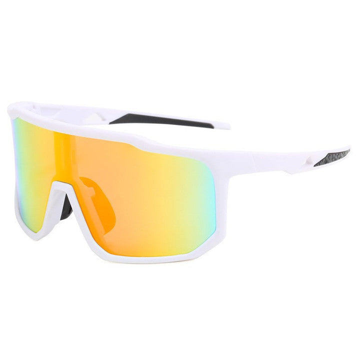 Ladies sporty racing sunglasses with wide field of view and modern mirrored lenses