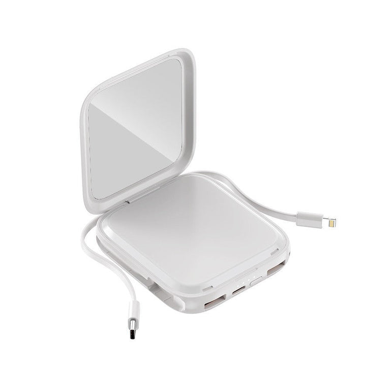 Portable cosmetic power bank with integrated mirror