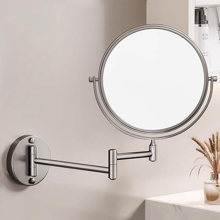 Rechargeable wall-mounted shaving mirror | 360° rotation. 1X/10X magnification and adjustable LED lighting for use in the bathroom