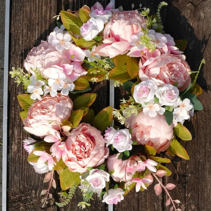 BowLift | Artificial Wreath - AutumnBloom - Outdoor &amp; Peonies - Cozy Autumn Decoration