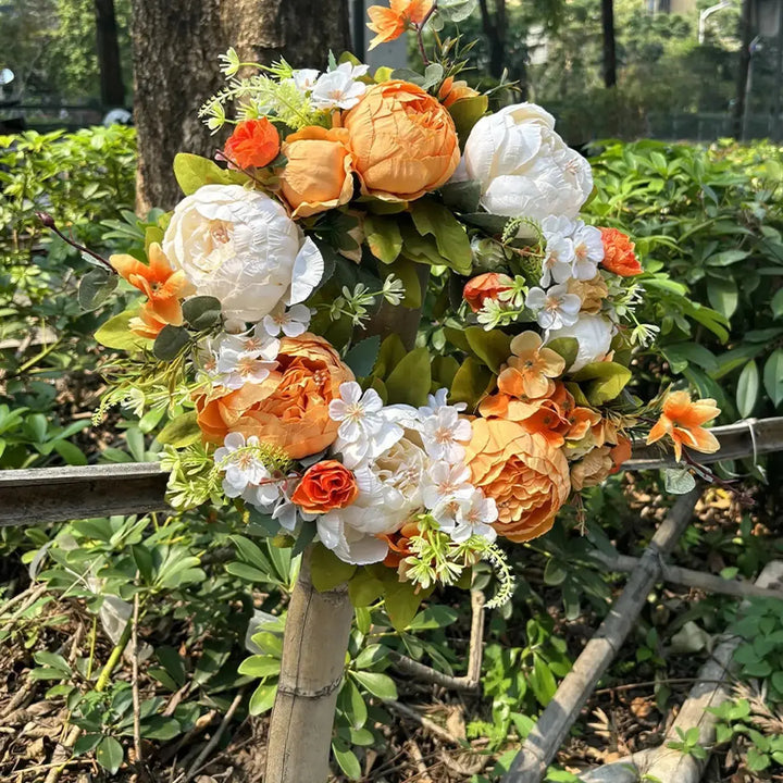 BowLift | Artificial Wreath - AutumnBloom - Outdoor &amp; Peonies - Cozy Autumn Decoration