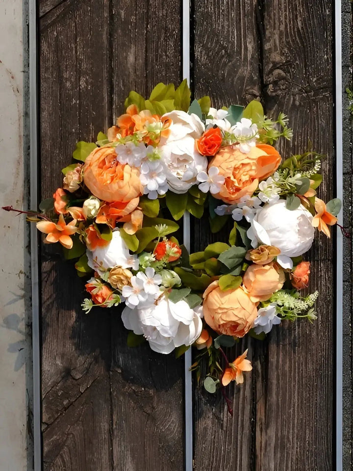 BowLift | Artificial Wreath - AutumnBloom - Outdoor &amp; Peonies - Cozy Autumn Decoration