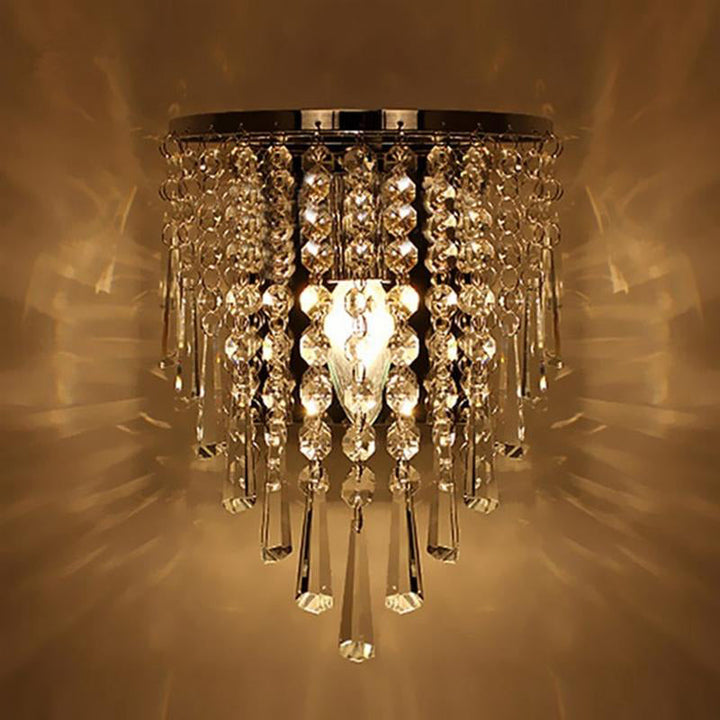Modern Chrome Crystal Drop Wall Lamps