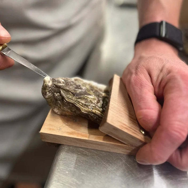 BowLift | Premium wood handle oyster shell opener clamp