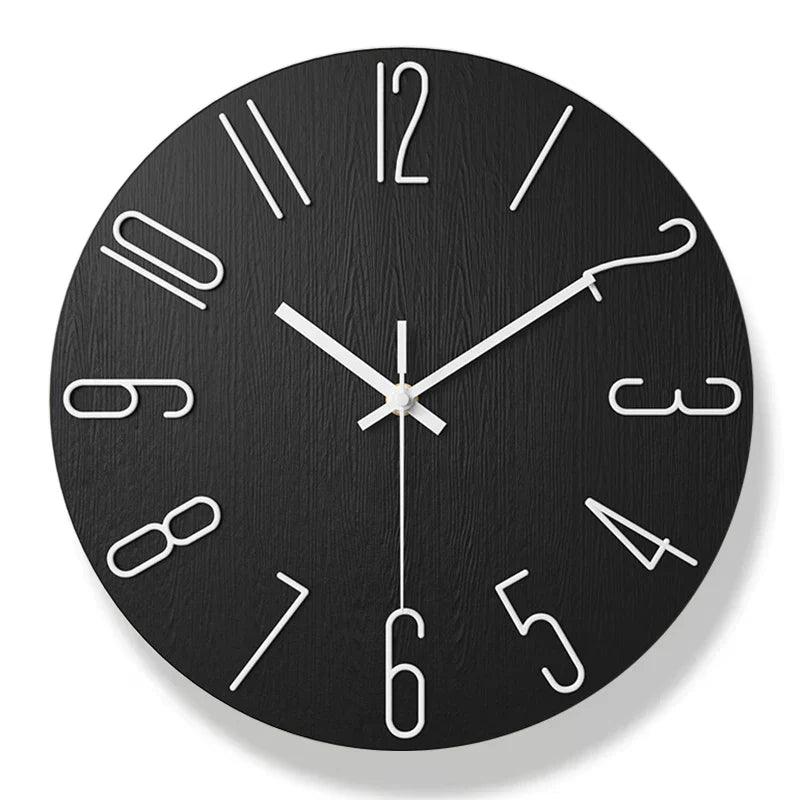 BowLift | Frameless Wall Clock Made of Wood – Nordic Minimalist Silent Clock for Modern Home Decor