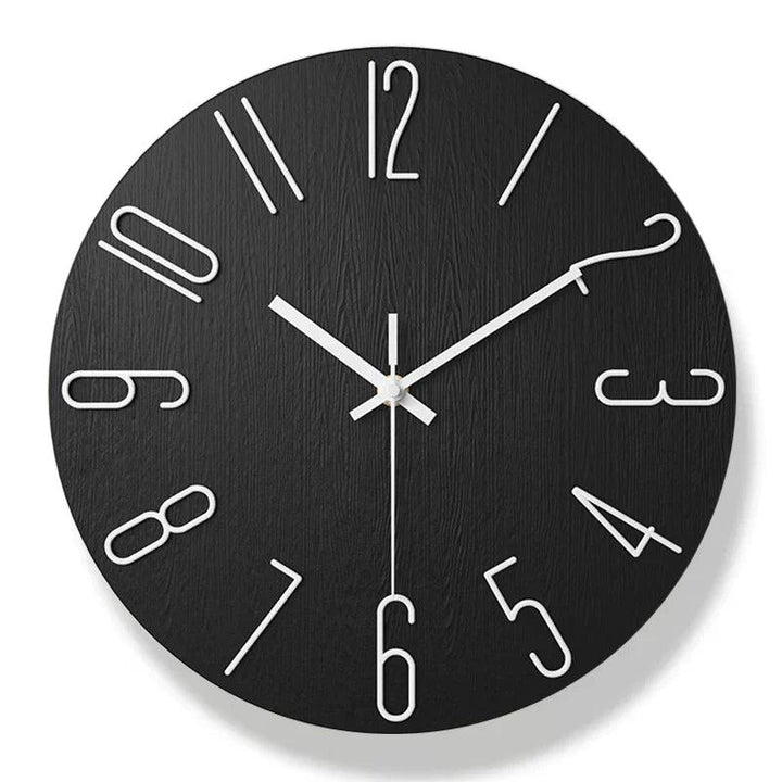 BowLift | Frameless Wall Clock Made of Wood – Nordic Minimalist Silent Clock for Modern Home Decor