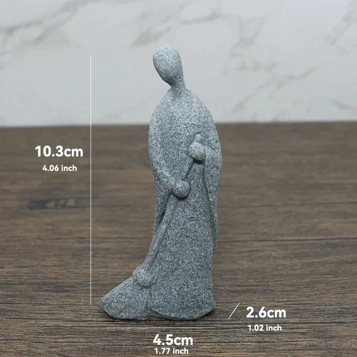 BowLift | Buddha Stone Statue Small Buddhist Monks Tibetan Buddhism Figures Zen Garden Ornament Meditation Home Aquarium Decoration