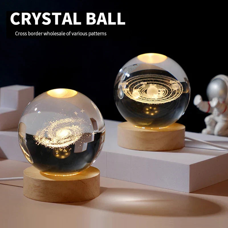 Astranova Galaxy Night Light | LED Crystal Ball with Milky Way Design | Warm White Light | Creative Gift for Kids &amp; Adults