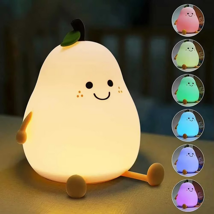 Super Soft Touch-Controlled Multicolour Silicone Pear Night Light