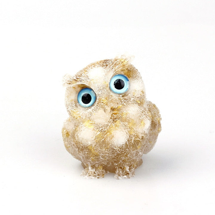 BowLift | Natural Crystal Owl Figurine: Handmade Collector&